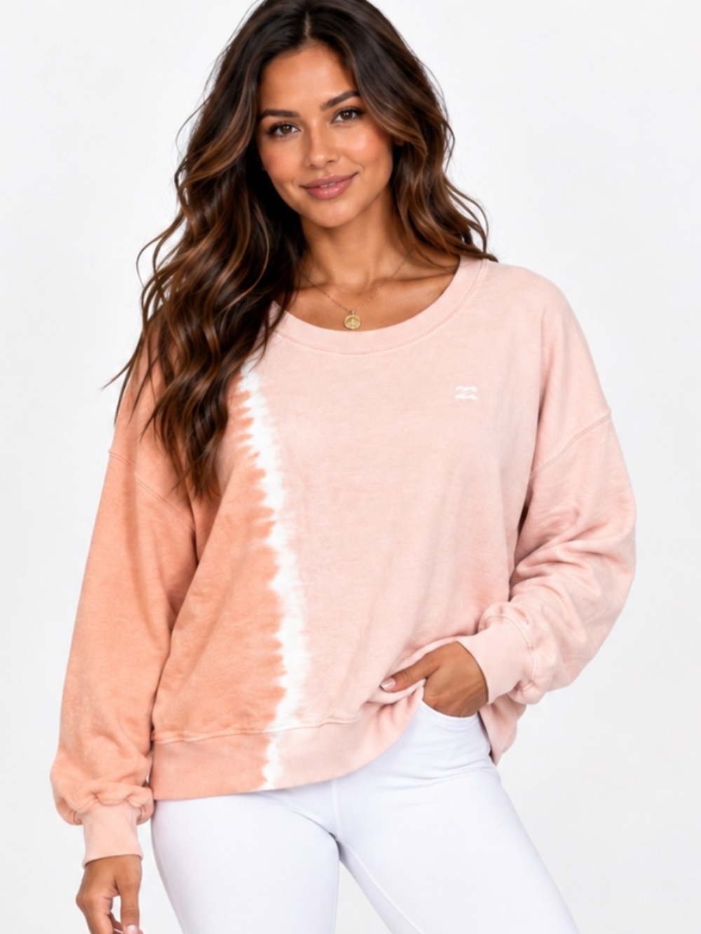 Billabong Cropped Ombré Bat-Wing / Dolman Sleeve Sweatshirt
